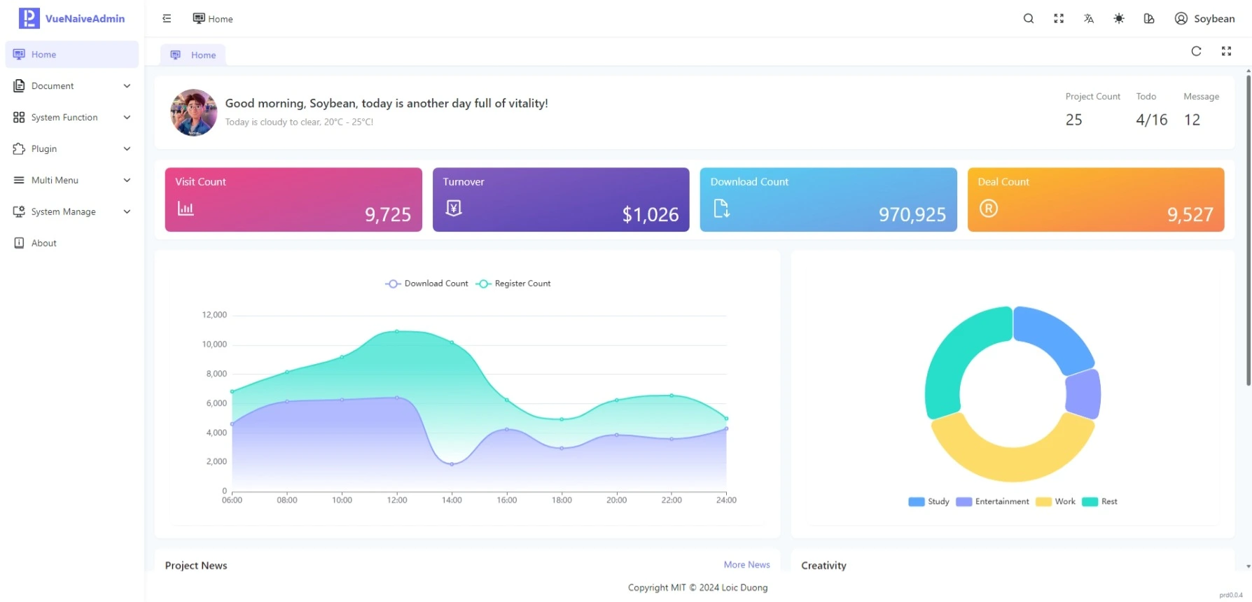 Vue Naive Admin project image