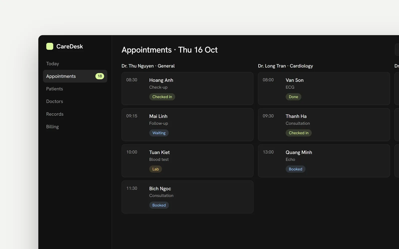 Patient Management: interface illustration
