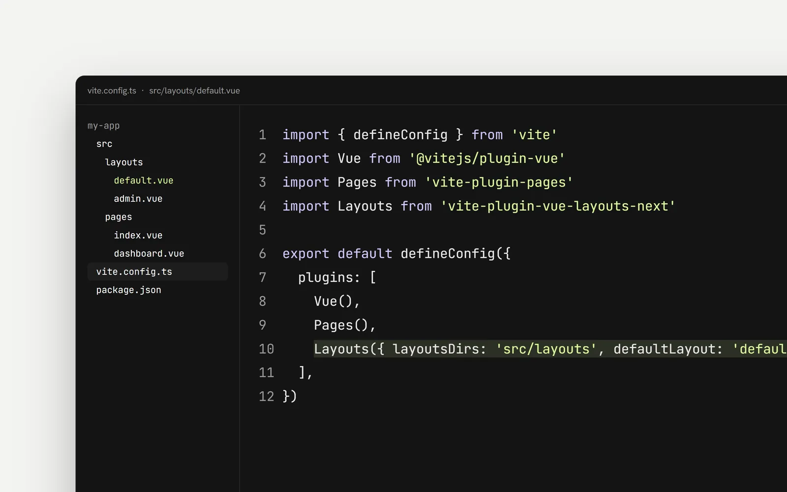Vite Plugin Vue Layouts Next: interface illustration