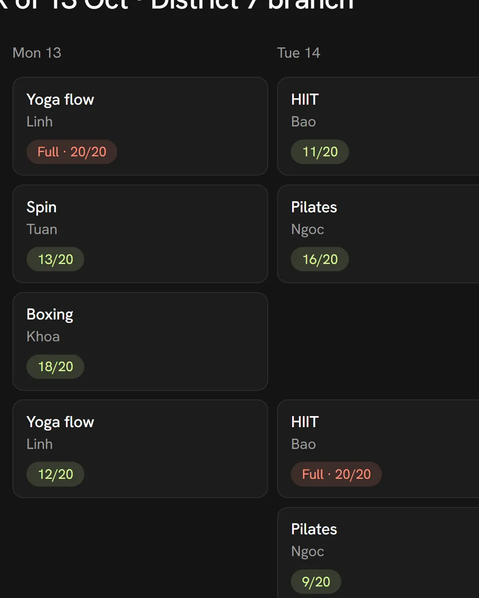 Yeahfit: interface illustration